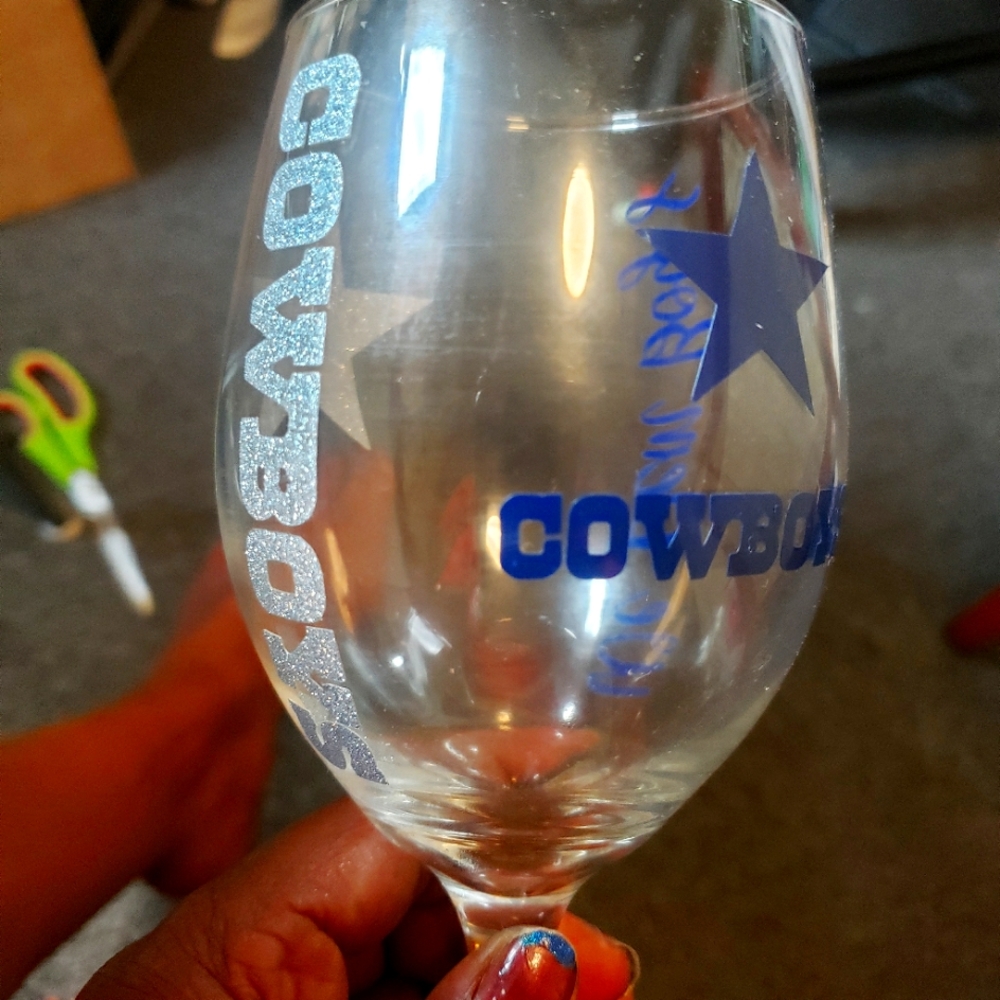 Custom Cowboy wine glasses